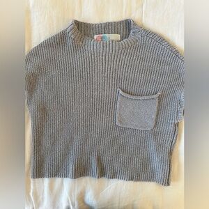 FREE PEOPLE BEACH Gray Knit Sweater with Pocket